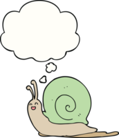 escargot de dessin animé avec bulle de pensée png