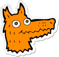 sticker of a cartoon fox head png