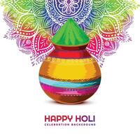 Happy holi colorful background with festival background vector