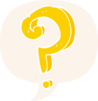 cartoon question mark with speech bubble in retro style png