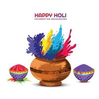 Happy holi colorful background for festival of colors celebration design vector