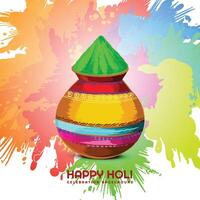 Happy holi celebration colorful greeting card background vector