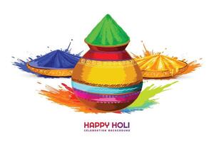 Happy holi indian spring festival of colors greeting card vector