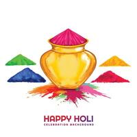 Abstract happy holi colorful festival card background vector