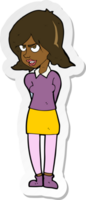 sticker of a cartoon annoyed woman png