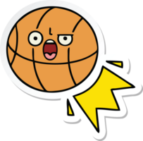 sticker of a cute cartoon basketball png