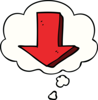 cartoon pointing arrow with thought bubble png