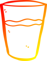 warm gradient line drawing of a cartoon glass of water png