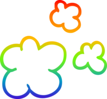 rainbow gradient line drawing of a cartoon smoke puffs png