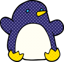 pinguino di natale di doodle del fumetto png