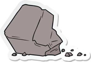 sticker of a cartoon large rock png