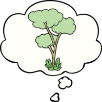 Cartoon-Baum mit Gedankenblase png