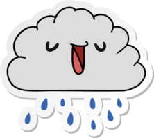 pegatina dibujos animados ilustración kawaii clima lluvia nube png