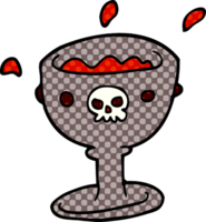 spooky cartoon doodle goblet of blood png