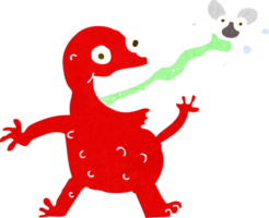 grenouille de dessin animé attrapant la mouche png