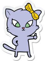 sticker of a cartoon cat png