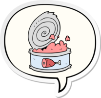 cartoon canned food with speech bubble sticker png