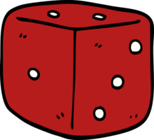 cartoon doodle red dice png