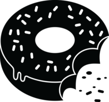 mordu givré Donut graphique illustration icône png