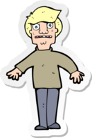 sticker of a cartoon shocked man png