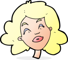 cartoon happy female face png