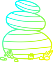 frio gradiente linha desenhando do uma desenho animado ampla empilhado pedras png