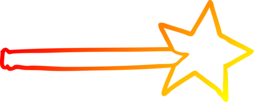 warm gradient line drawing of a magic star wand png