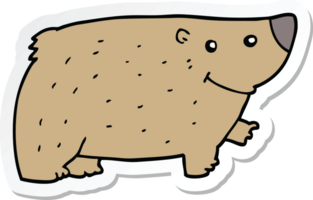 adesivo de um urso de desenho animado png