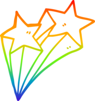 regenboog helling lijn tekening van een tekenfilm sterren png