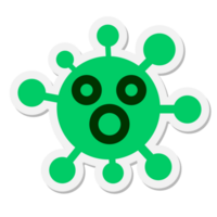 autocollant de virus choqué png