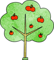 hand drawn quirky cartoon apple tree png