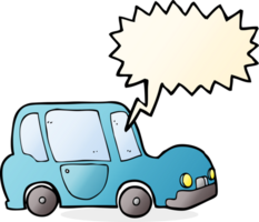 Cartoon-Auto mit Sprechblase png