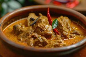 AI generated Discover the Richness, Aromatic Goat Curry Delight Gulai kambing. generative ai photo