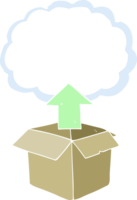 flat color illustration of upload to the cloud png
