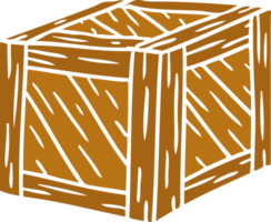 hand drawn cartoon doodle of a wooden crate png