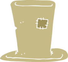 flat color illustration of tramp top hat png