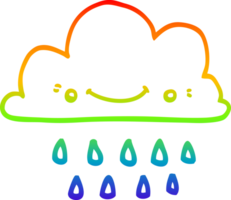 arcobaleno pendenza linea disegno di un' cartone animato tempesta nube png