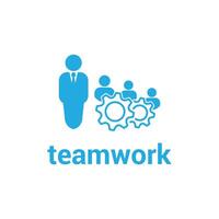 vector illustration of flat design of work team symbol of employee and gear.