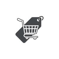 vector design of shopping symbols for labels, tags and baskets.