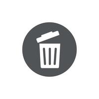 trash can template icon vector flat design.