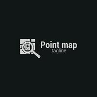 vector logo flat design points map.