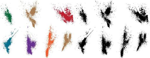 Collection of different horror bloody scary purple, wheat, black, red, green, orange color grunge brush stroke bloodstain vector