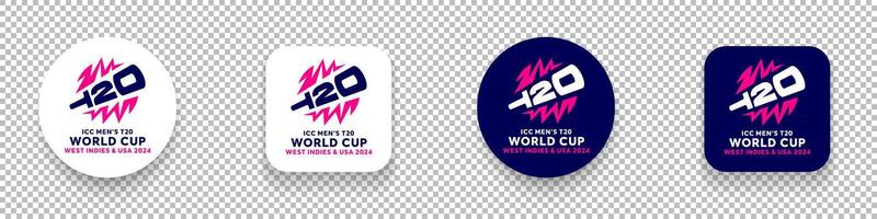 ICC Cricket T20 World  cup 2024 logo vector illustration set