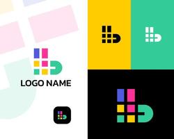 Modern Colorful Letter LB Corporate identity business and app icon logo design template vector