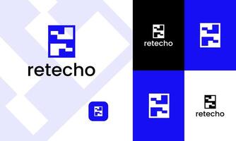 Digital Technology icon and circuit icon logo design branding template vector