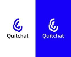 Abstract Q chat sign Modern Monogram Elegant corporate icon logo design template vector