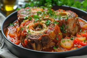 AI generated Tender and Flavorful, Osso Buco - A Classic Italian Dish. generative ai photo