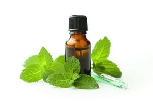 AI generated Aromatherapy Oasis, Rejuvenate with Mint Essential Oil, isolated on white photo