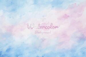 Soft Pink and Blue Watercolor Background on White Wall vector