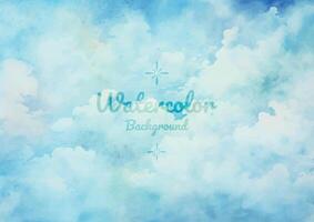 Dreamy Blue Clouds Watercolor EPS Scene vector